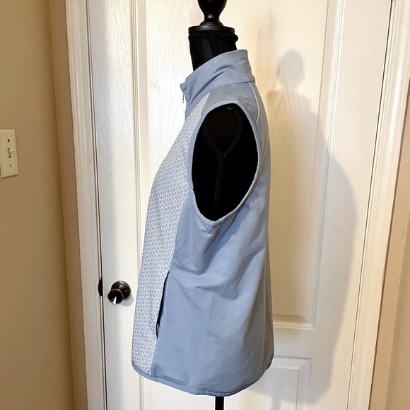 RLX Ralph Lauren Women’s Size M Print Golf Techy Terry Full Zip Vest Jacket Blue - Picture 4 of 9